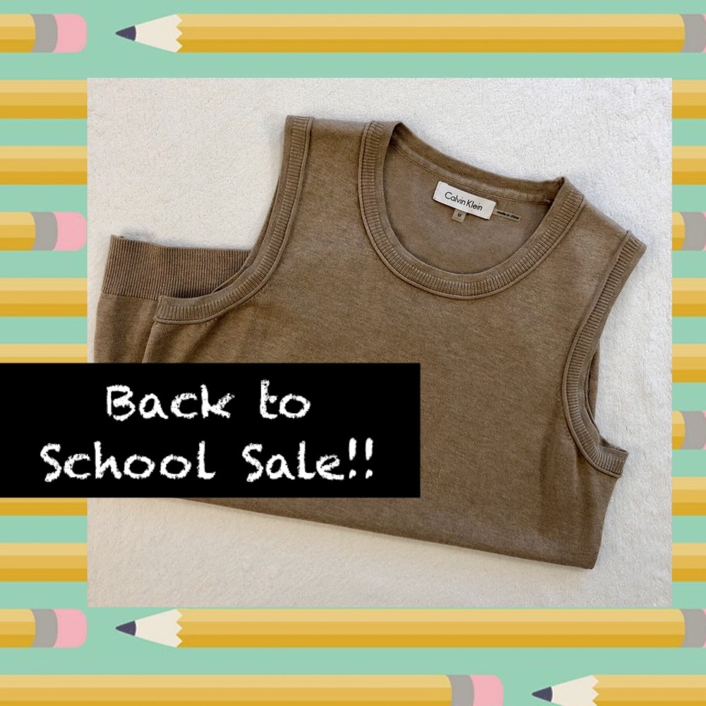 Calvin Klein Tan knit shell top